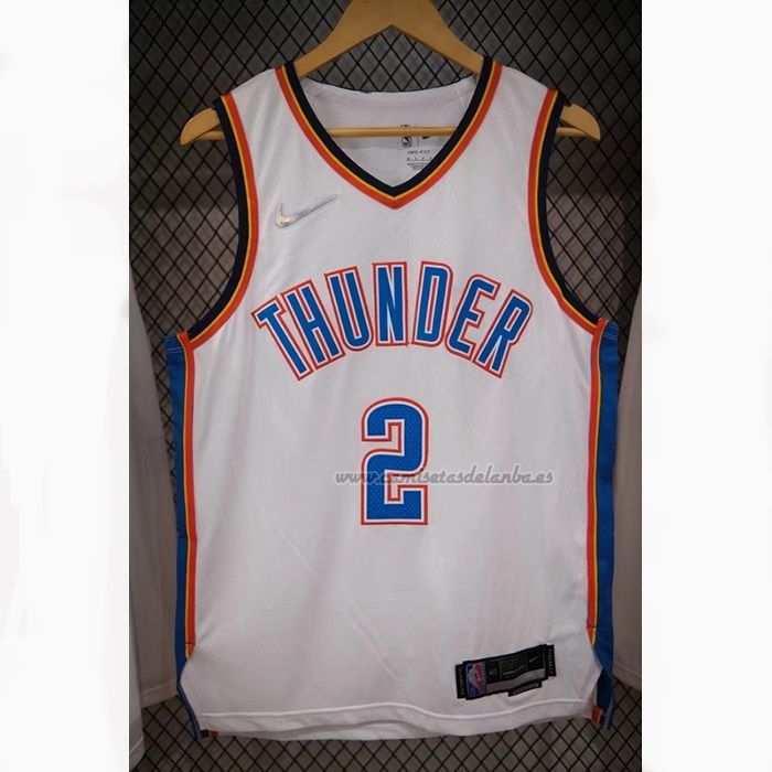 Camiseta Oklahoma City Thunder Shai Gilgeous-Alexander NO 2 Association Autentico Blanco